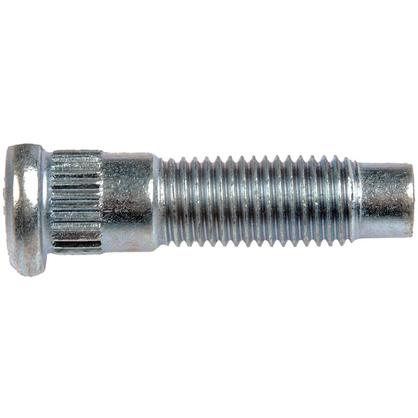 610-342 M12-1.50 Serrated Wheel Stud With Clip Head - 13.59mm Knurl, 46.5mm Lengt